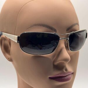 Vintage Y2K Designer Sunglasses | BCBG Max Azria Cargo Narrow Chrome Double Bar